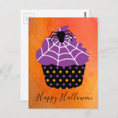 Spider cupcake Halloween Thema Postkarte (Vorne/Hinten)