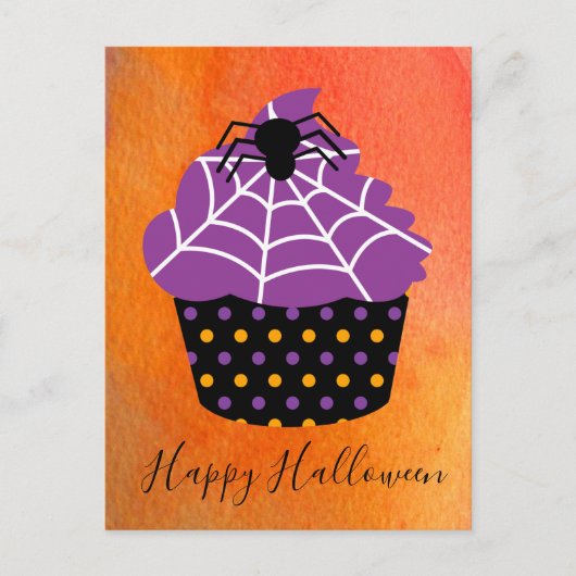 Spider cupcake Halloween Thema Postkarte (Vorderseite)