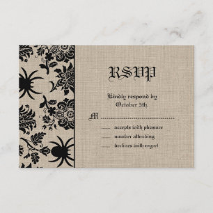 Spider Damask auf Burlap-UAWG RSVP Karte