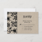 Spider Damask auf Burlap-UAWG RSVP Karte (Vorderseite)