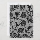Spider Damask on Gray Linen Wedding Einladung (Rückseite)