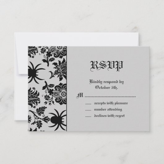 Spider Damask UAWG RSVP Karte (Vorderseite)