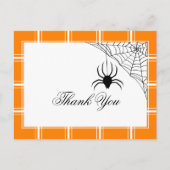 Spider Danke Halloween Orange Postkarte (Vorderseite)
