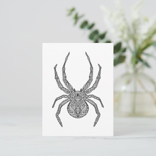 Spider Doodle Postkarte (Stehend Vorderseite)
