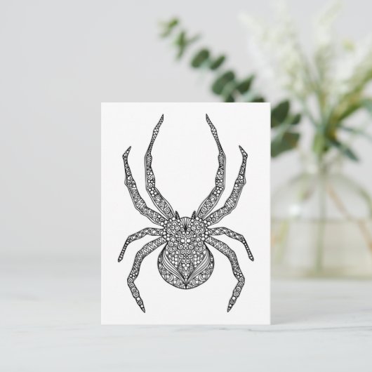 Spider Doodle Postkarte (Stehend Vorderseite)