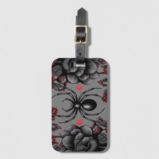 Spider Floral Design Gotischer Stil Gepäckanhänger (Vorderseite Vertikal)