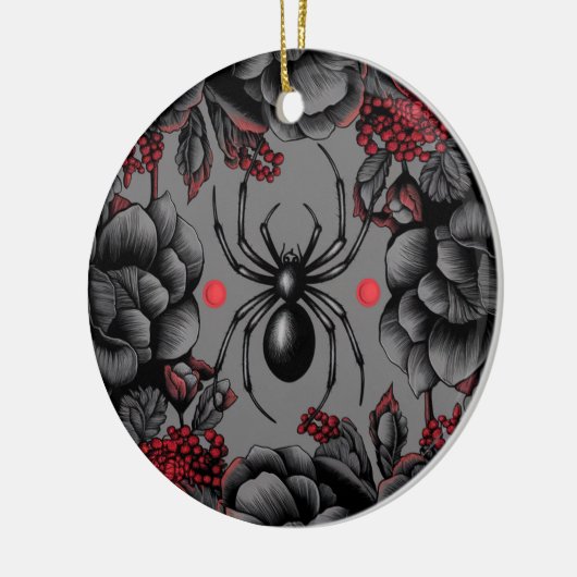 Spider Floral Design Gotischer Stil Keramik Ornament (Links)