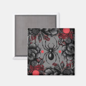Spider Floral Design Gotischer Stil Magnet (Vorderseite/Rückseite)