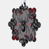 Spider Floral Design Gotischer Stil Ornament Karte (Linke Ecke)