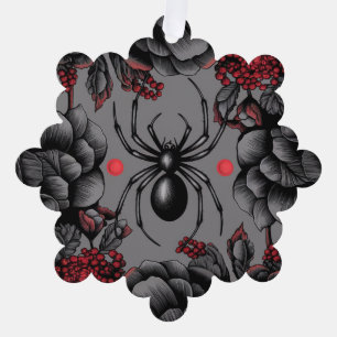 Spider Floral Design Gotischer Stil Ornament Karte