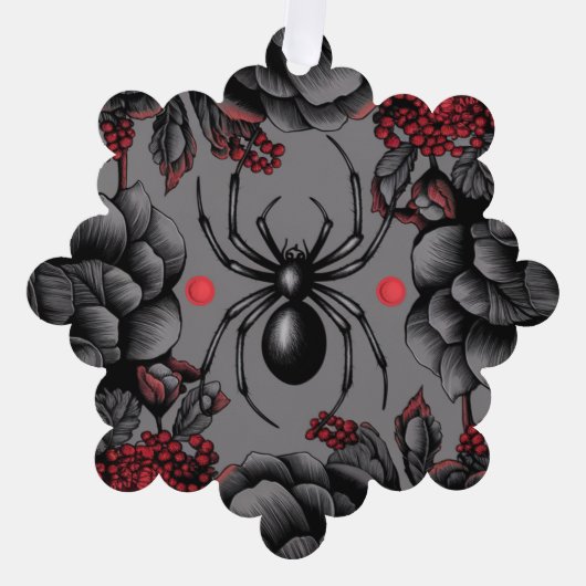 Spider Floral Design Gotischer Stil Ornament Karte (Vorderseite)