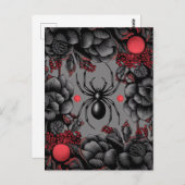 Spider Floral Design Gotischer Stil Postkarte (Vorne/Hinten)