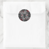 Spider Floral Design Gotischer Stil Runder Aufkleber (Tasche)