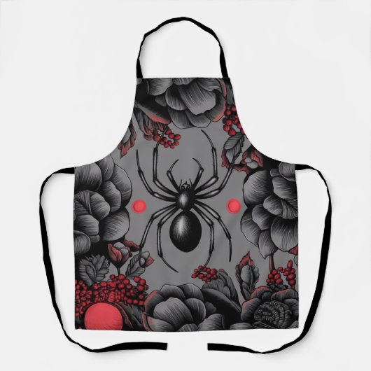 Spider Floral Design Gotischer Stil Schürze (Vorderseite)