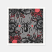 Spider Floral Design Gotischer Stil Serviette (Vorderseite)