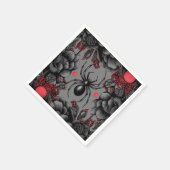 Spider Floral Design Gotischer Stil Serviette (Ecke)