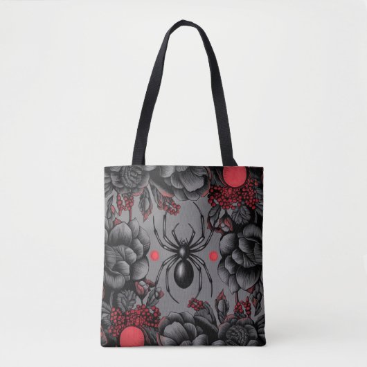 Spider Floral Design Gotischer Stil Tasche (Vorderseite)