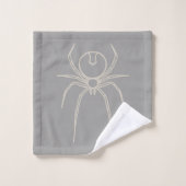 Spider - Ghost Gray und Bone White Badhandtuch Set (Waschlappen)