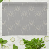 Spider - Ghost Gray und Bone White Geschirrtuch (Gefaltet)