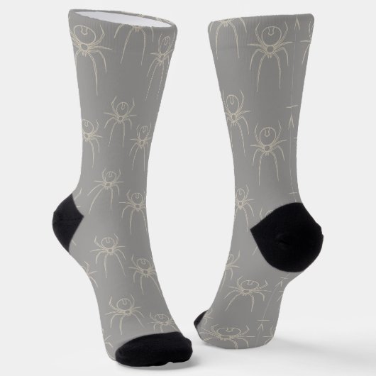 Spider - Ghost Gray und Bone White Socken (Gewinkelt)
