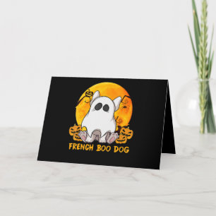 Spider Gift French Boo Bulldog mit Kürbisspinne Karte