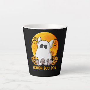 Spider Gift French Boo Bulldog mit Kürbisspinne Milchtasse