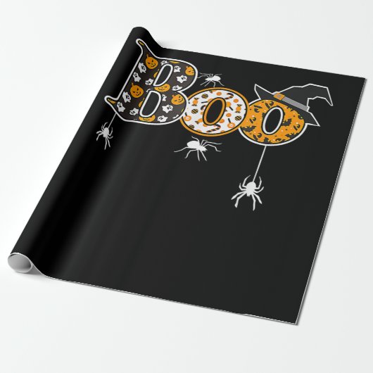 Spider Gift Halloween | Boo Spider Geschenkpapier (Ungerollt)