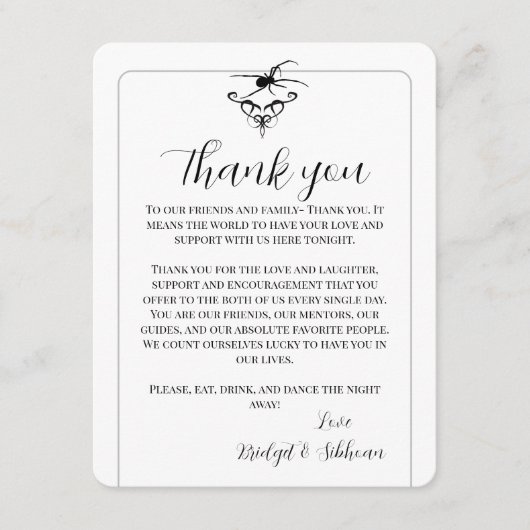 Spider Gothic Wedding Vielen Dank Empfang Card Begleitkarte (Vorderseite)