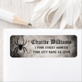 Spider gritty grunge Halloween return address (Insitu)
