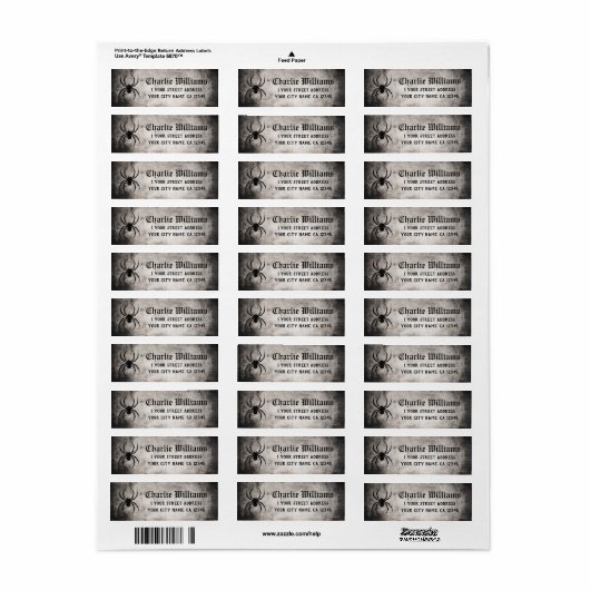 Spider gritty grunge Halloween return address (Vorne)