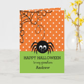 Spider Halloween Grandson Karte (Gelbe Blume)