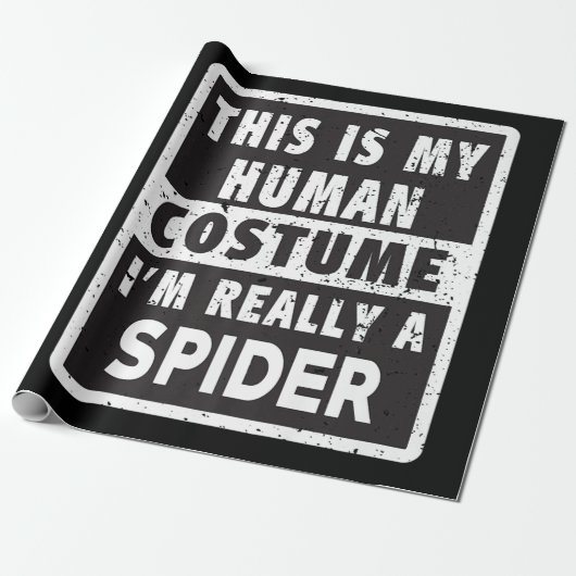 Spider Halloween Kostüm Funny Spider Kostümgeschen Geschenkpapier (Ungerollt)