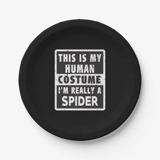 Spider Halloween Kostüm Funny Spider Kostümgeschen Pappteller (Vorderseite)