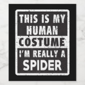 Spider Halloween Kostüm Funny Spider Kostümgeschen Weinetikett (Einzelnes Label)