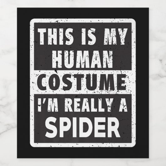 Spider Halloween Kostüm Funny Spider Kostümgeschen Weinetikett (Einzelnes Label)