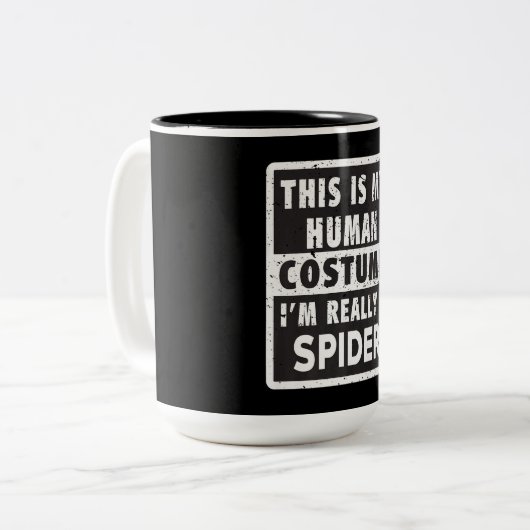 Spider Halloween Kostüm Funny Spider Kostümgeschen Zweifarbige Tasse (Vorderseite Links)