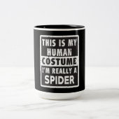 Spider Halloween Kostüm Funny Spider Kostümgeschen Zweifarbige Tasse (Mittel)