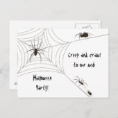 Spider-Halloween-Party Einladungspostkarte (Vorne/Hinten)