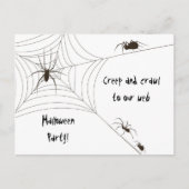Spider-Halloween-Party Einladungspostkarte (Vorderseite)