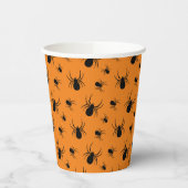 Spider Halloween-Party Schwarz Orange Custom Pappbecher (Links)
