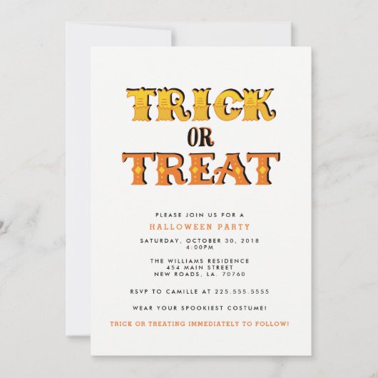 Spider Halloween-Party Trick oder Treat Einladung (Vorderseite)