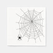 Spider Hanging on Spider Web Line Art Halloween Serviette (Vorderseite)