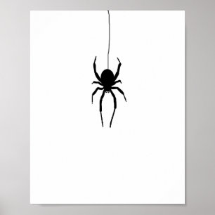 Spider Hanging Spider Web Halloween Malerei Poster