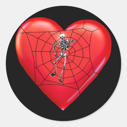 Spider Heart Runder Aufkleber (Vorderseite)