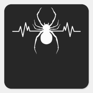 Spider Heartbeat Ekel Arachnid Terrarium Gift Quadratischer Aufkleber