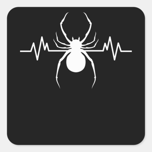 Spider Heartbeat Ekel Arachnid Terrarium Gift Quadratischer Aufkleber (Vorderseite)