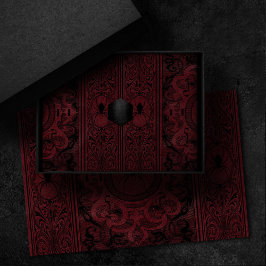 Spider Hexe | Dark Red Fantasy Spiderweb Geblüht Seidenpapier