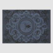 Spider Hexe | Dusty Slate Blue Spiderweb Geblüht Seidenpapier (Vorderseite)