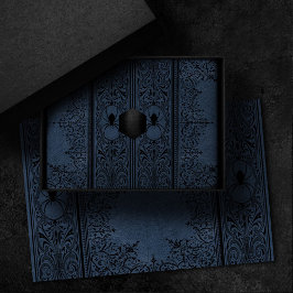 Spider Hexe | Dusty Slate Blue Spiderweb Geblüht Seidenpapier