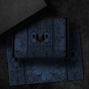 Spider Hexe Dusty Slate Blue Spiderweb Geblüht Seidenpapier